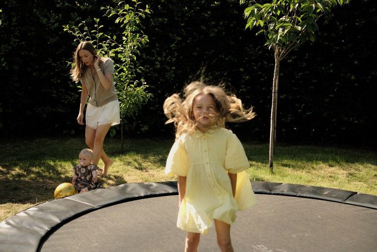 Our children playing in the garden